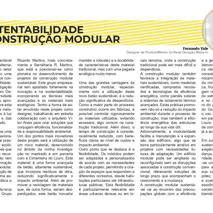 A Sustentabilidade e a Construção Modular