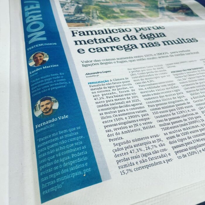 Opinião Sobre o Desperdício de Água Para o Jornal de Notícias